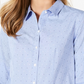 Camiseta feminina Charter Club de algodão estampada com botões frontais, azul, tamanho 10