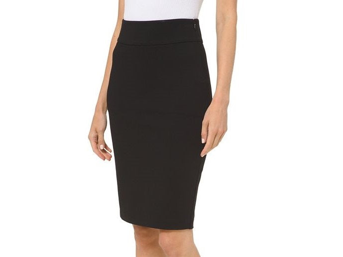 Saia lápis feminina Charter Club Ponte Knit, preta, tamanho 10
