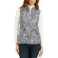 Colete acolchoado feminino com estampa animal Charter Club, branco, tamanho XX-G