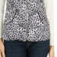 Colete acolchoado feminino com estampa animal Charter Club, branco, tamanho XX-G