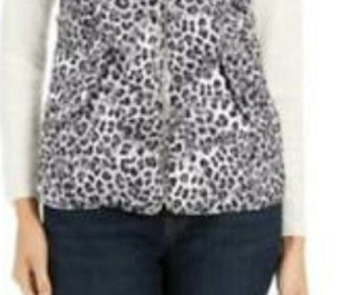Colete acolchoado feminino com estampa animal Charter Club, branco, tamanho XX-G