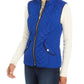 Colete feminino acolchoado com gola alta Charter Club, azul, tamanho extragrande