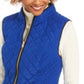 Colete feminino acolchoado com gola alta Charter Club, azul, tamanho extragrande