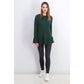 Suéter de malha com babados e bainha plissada feminino Style &amp; Co, verde escuro, tamanho XXG
