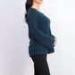 Suéter pulôver feminino estilo boxy knit verde tamanho grande