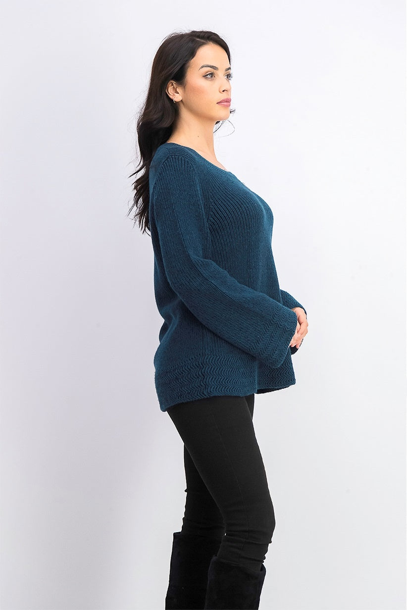 Suéter pulôver feminino estilo boxy knit verde tamanho grande
