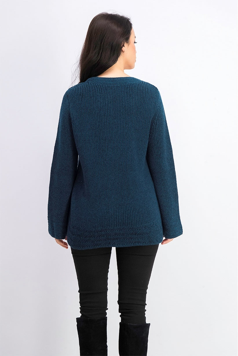 Suéter pulôver feminino estilo boxy knit verde tamanho grande