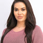 Suéter pulôver feminino estilo boxy knit roxo tamanho médio