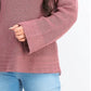 Suéter pulôver feminino estilo boxy knit roxo tamanho médio