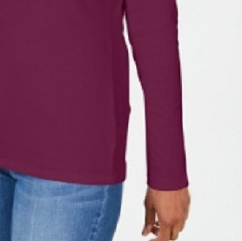 Karen Scott Top Feminino com Decote Redondo e Acabamento em Cetim, Vermelho, Tamanho P