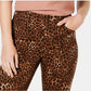 Calça jeans feminina Lexington com estampa animal, perna reta, marrom, tamanho 10, da Charter Club