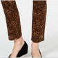 Calça jeans feminina Lexington com estampa animal, perna reta, marrom, tamanho 10, da Charter Club