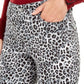 Calça jeans feminina Lexington com estampa animal, perna reta, branca, tamanho 14, da Charter Club