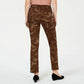 Calça jeans feminina Lexington com estampa animal, marrom, tamanho 28W, da Charter Club
