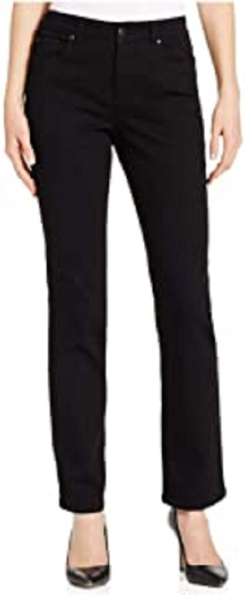 Calça jeans feminina Charter Club de malha reta, tamanho 10, preta