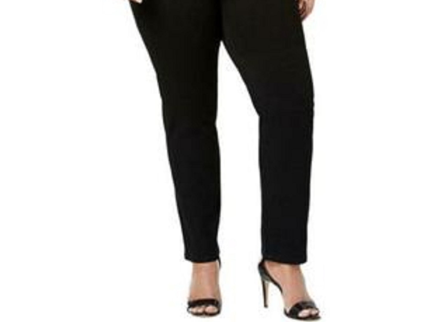 Calça jeans feminina Charter Club de malha reta, tamanho 12, preta