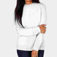 Karen Scott Suéter Feminino Texturizado Sólido Manga Longa Gola Redonda Branco Tamanho Pequeno GG
