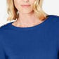 Karen Scott Suéter Feminino com Botões nos Ombros Azul Tamanho XX-G