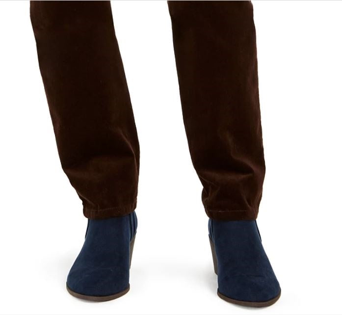 Calça de veludo cotelê feminina Lexington com perna reta, marrom, tamanho 6, pequena