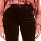 Calça de veludo cotelê feminina Lexington com perna reta, vermelho brilhante, tamanho 10 pequeno