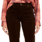 Calça de veludo cotelê feminina Lexington com perna reta, vermelho brilhante, tamanho 6 pequeno