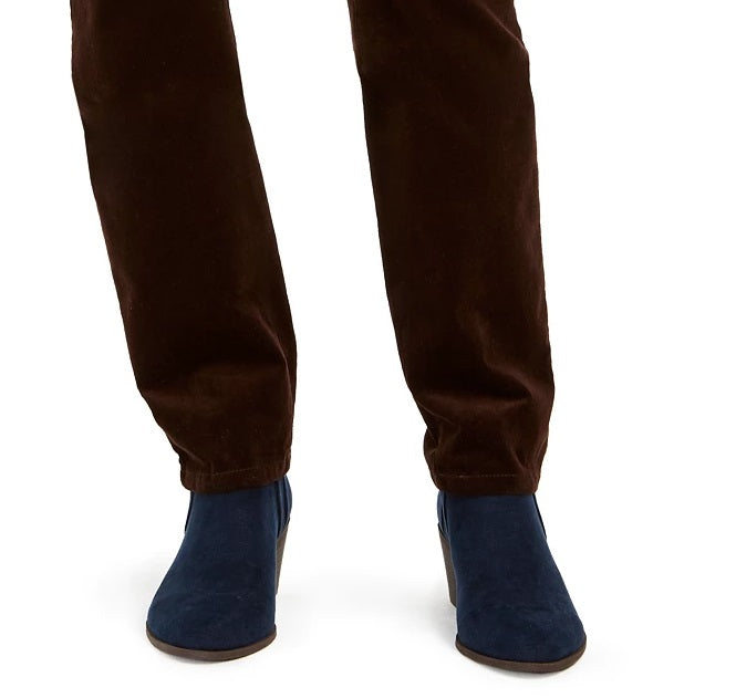 Calça de veludo cotelê feminina Lexington com perna reta, vermelho brilhante, tamanho 6 pequeno