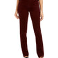 Calça de veludo cotelê feminina Lexington com perna reta, vermelho brilhante, tamanho 2 pequeno