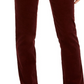 Calça de veludo cotelê feminina Lexington com perna reta, vermelho brilhante, tamanho 2 pequeno