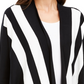 Cardigan feminino Alfani listrado com frente aberta, preto, tamanho pequeno, grande