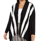 Cardigan feminino Alfani listrado com frente aberta, preto, tamanho pequeno, extragrande