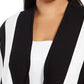 Cardigan feminino Alfani listrado com frente aberta, preto, tamanho pequeno, extragrande
