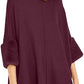 Poncho Alfani Feminino com Punho de Pele Sintética Vermelho Escuro Tamanho Grande