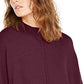 Poncho Alfani Feminino com Punho de Pele Sintética Vermelho Escuro Tamanho Grande