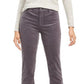 Calça de veludo cotelê feminina Charter Club Petite Lexington Tummy-Control cinza escuro tamanho 14X4