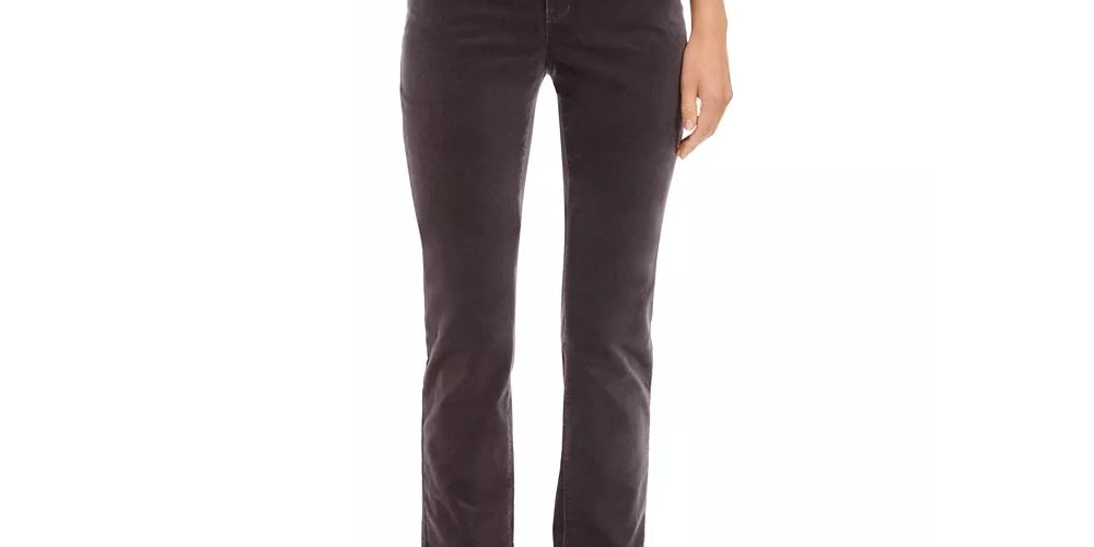 Calça jeans feminina Charter Club Lexington Velveteen com controle de barriga, perna reta, cinza escuro, tamanho 4