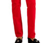 Calça jeans feminina Charter Club Lexington Velveteen com controle de barriga, perna reta, vermelha, tamanho 4