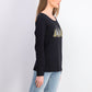 Camisa gráfica feminina Karen Scott Sparkle Holiday, preta, tamanho grande
