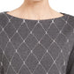 Karen Scott Blusa feminina com decote em V e manga 3/4, preta, tamanho XS