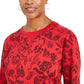 Moletom feminino esportivo Karen Scott com estampa crepuscular, vermelho, tamanho X-S