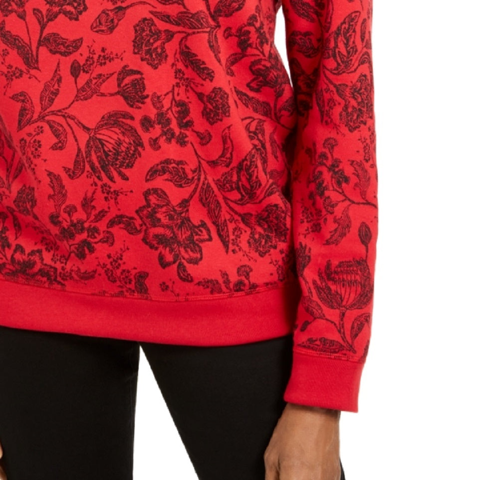 Moletom feminino esportivo Karen Scott com estampa crepuscular, vermelho, tamanho X-S