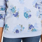 Moletom feminino Karen Scott com estampa floral azul tamanho pequeno