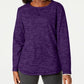 Karen Scott Sport Space-Dye Microfleece Top Feminino Roxo Tamanho P