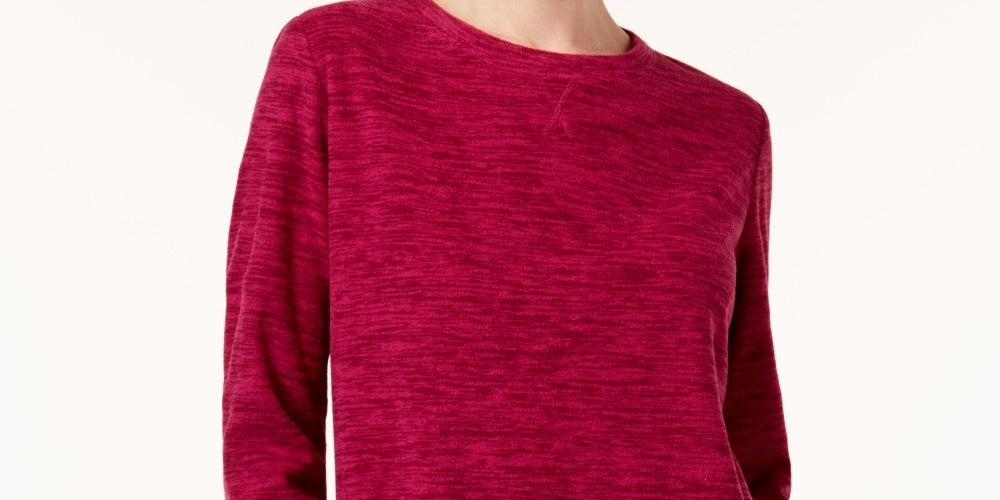 Karen Scott Moletom Feminino Marled Roxo Tamanho Pequeno Médio