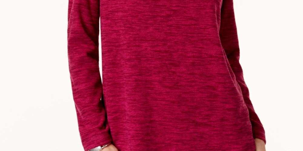 Karen Scott Moletom Feminino Marled Roxo Tamanho Pequeno Médio