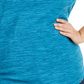 Karen Scott Plus Marled Microfleece Top Feminino Azul Tamanho 0X