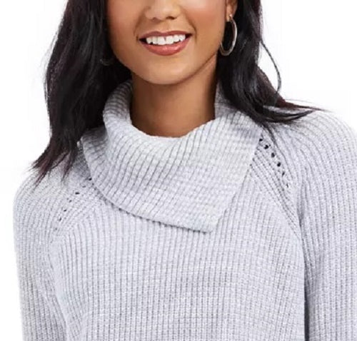 Suéter feminino de malha Pointelle da Style &amp; Co, cinza, tamanho pequeno