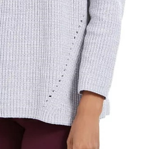 Suéter feminino de malha Pointelle da Style &amp; Co, cinza, tamanho pequeno