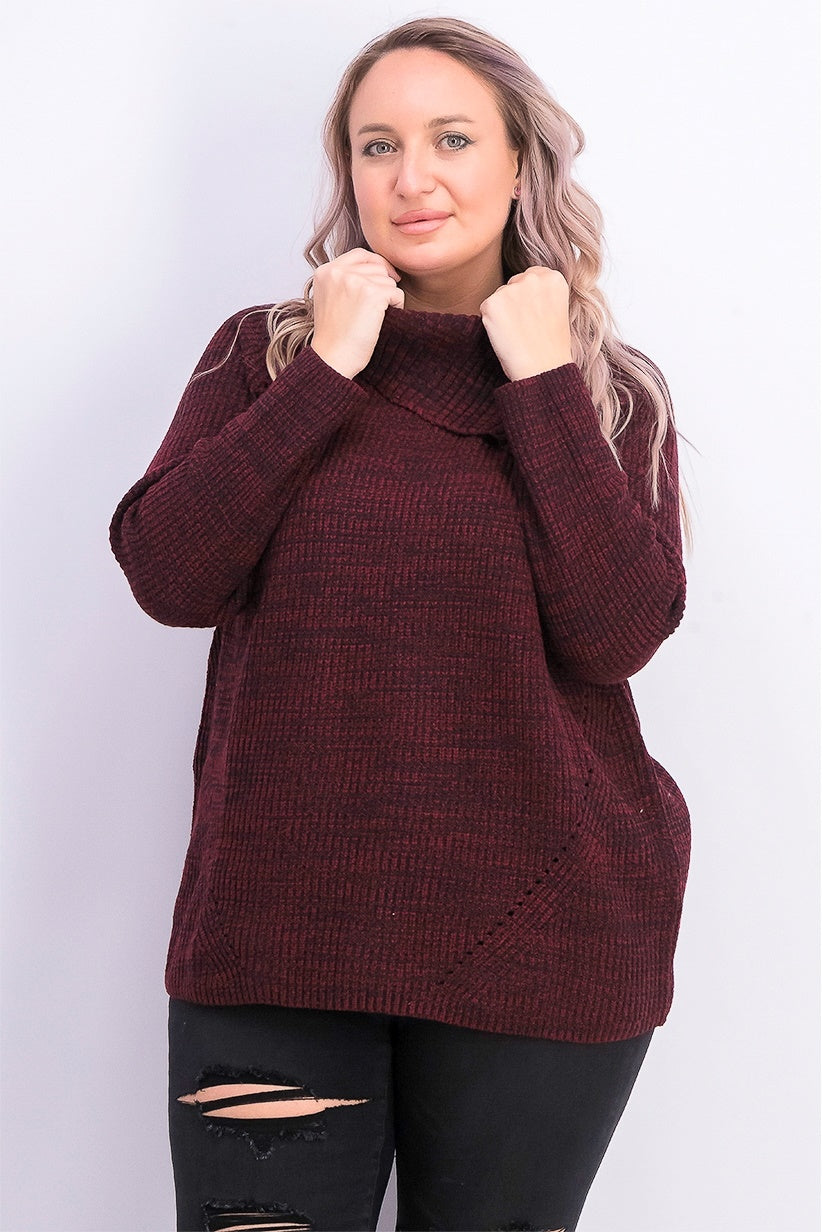 Suéter feminino de malha Pointelle Style &amp; Co, vermelho escuro, tamanho extra pequeno