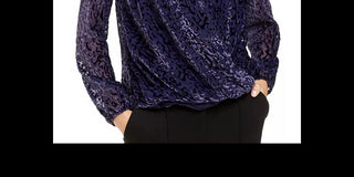 Blusa feminina Alfani Burnout estampada, tamanho médio, roxa