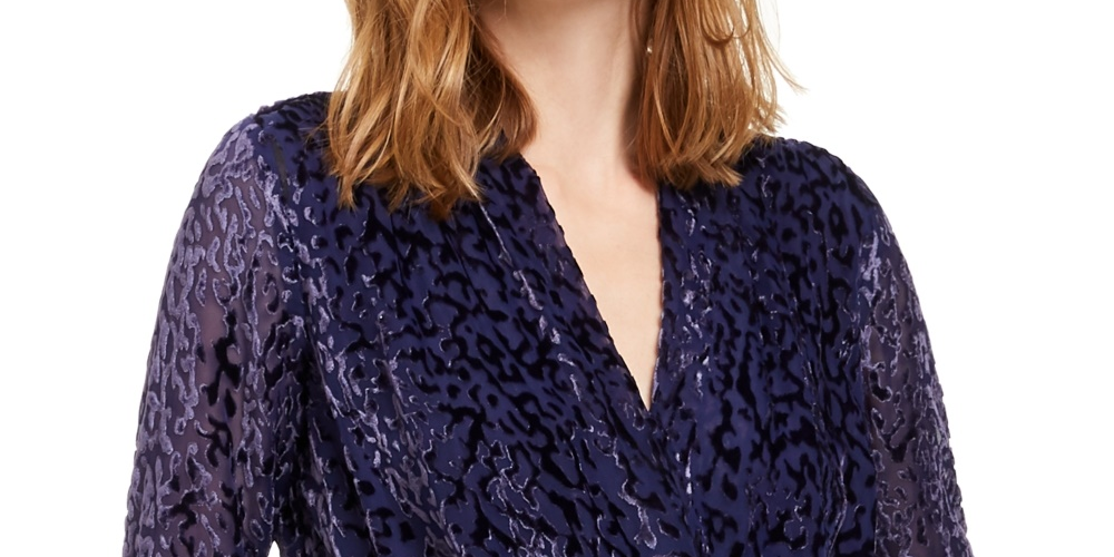 Blusa Alfani Feminina Velvet Burnout Roxa Tamanho Pequeno
